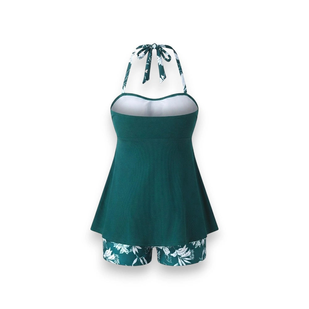 Floral Halter Neck Swimming Dress