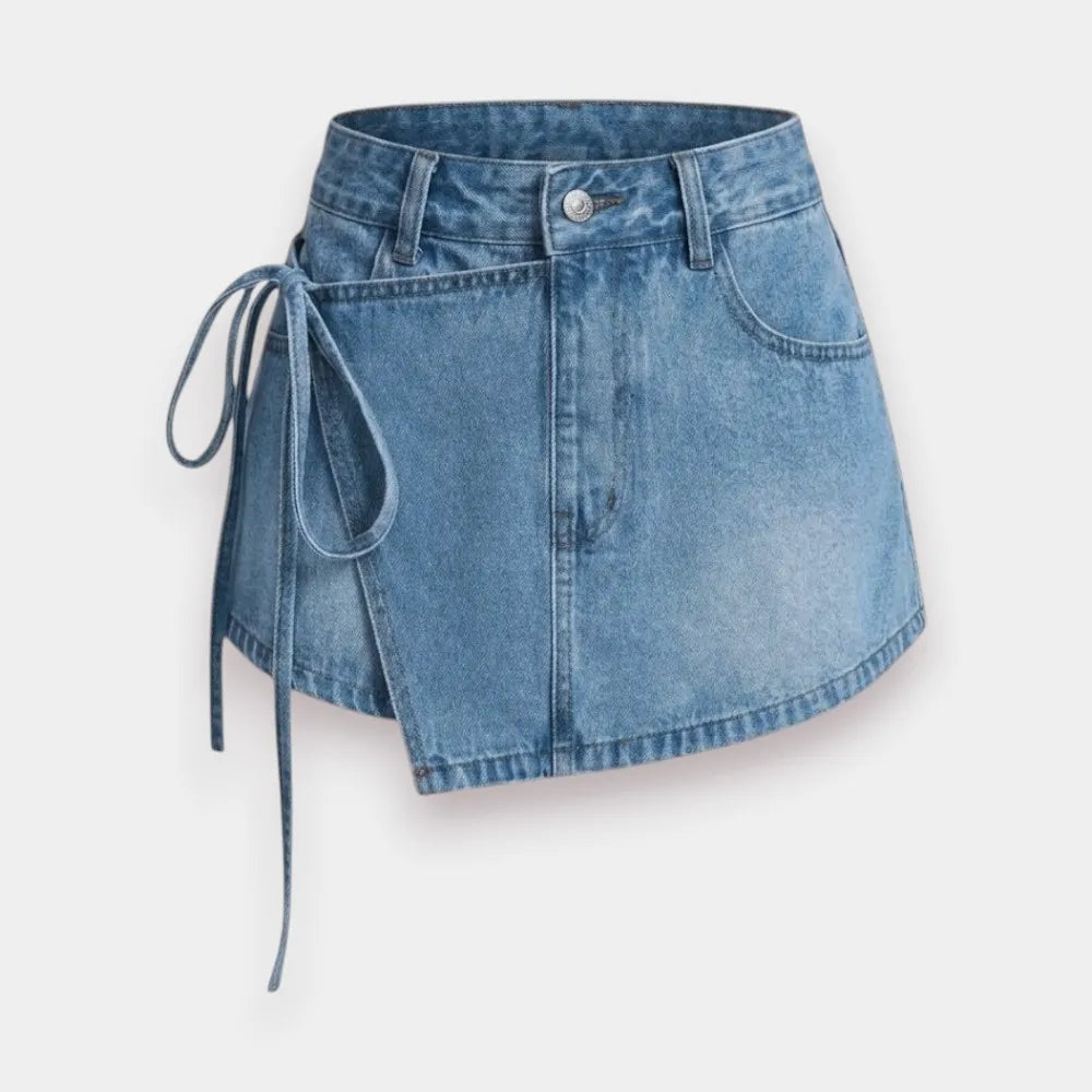 Jeans Wrap-Style Mini Skirt & Pant