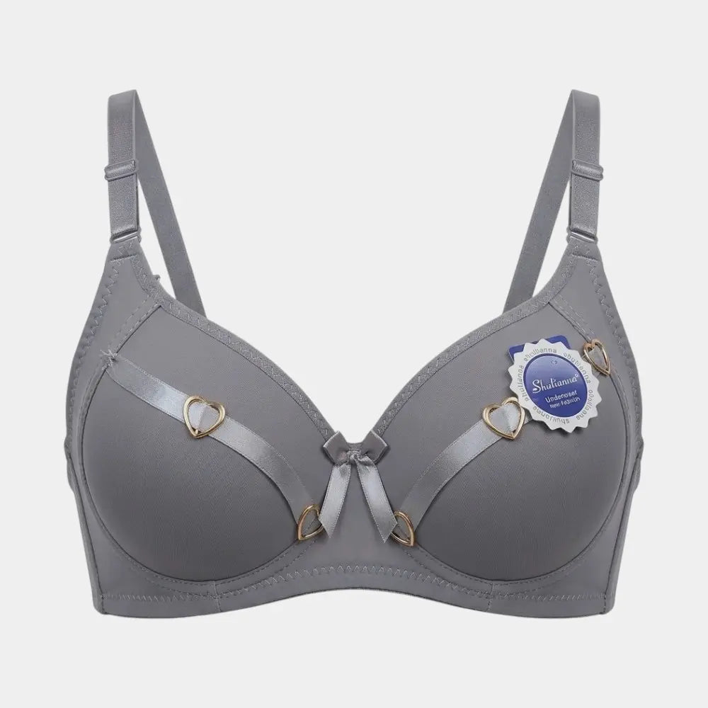 Premium Padded Bra with Big Cup & Heart Ring Details - Size 44/100