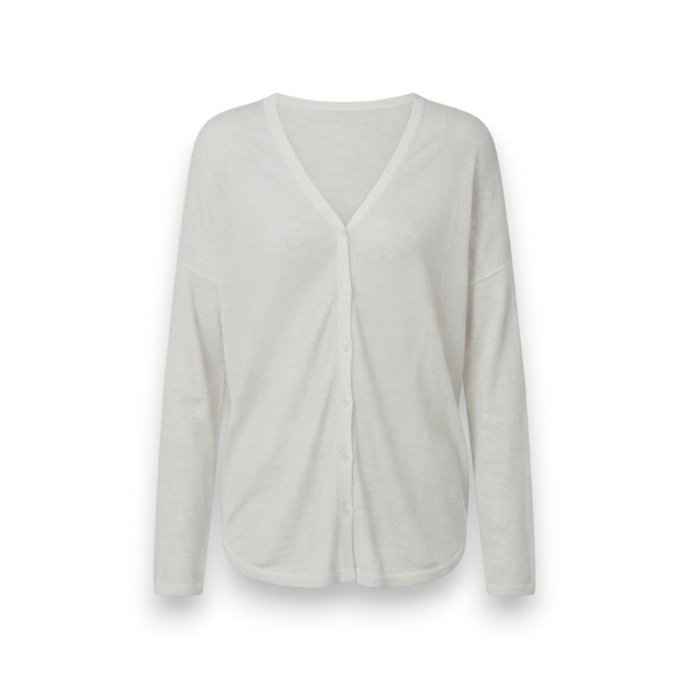 Lightweight V-Neck Button-Down Cardigan Shirt