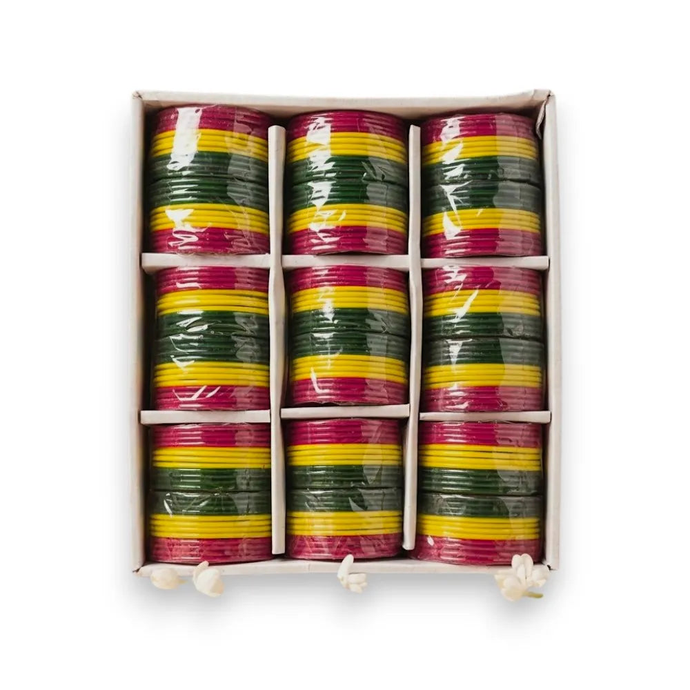 Red, Yellow, and Green Layered Chura Set