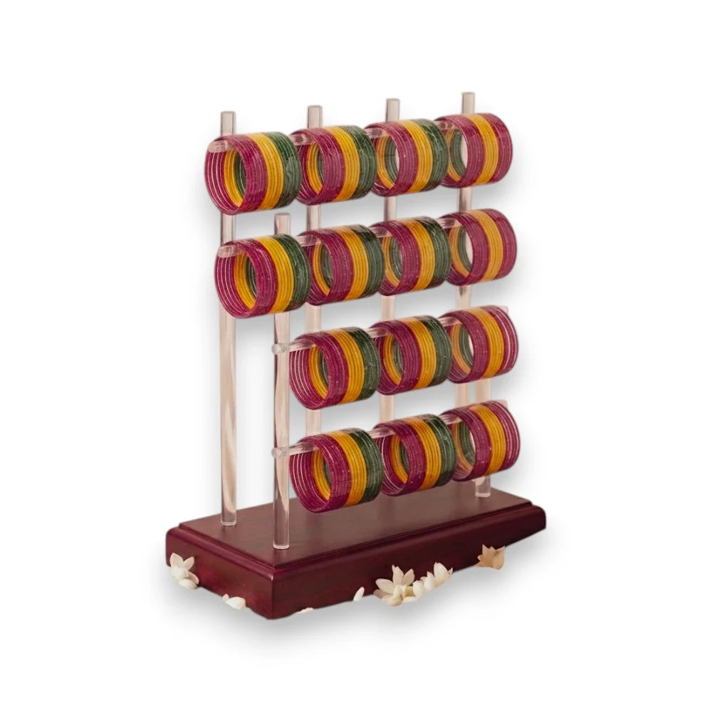 Red, Yellow, and Green Layered Chura Set