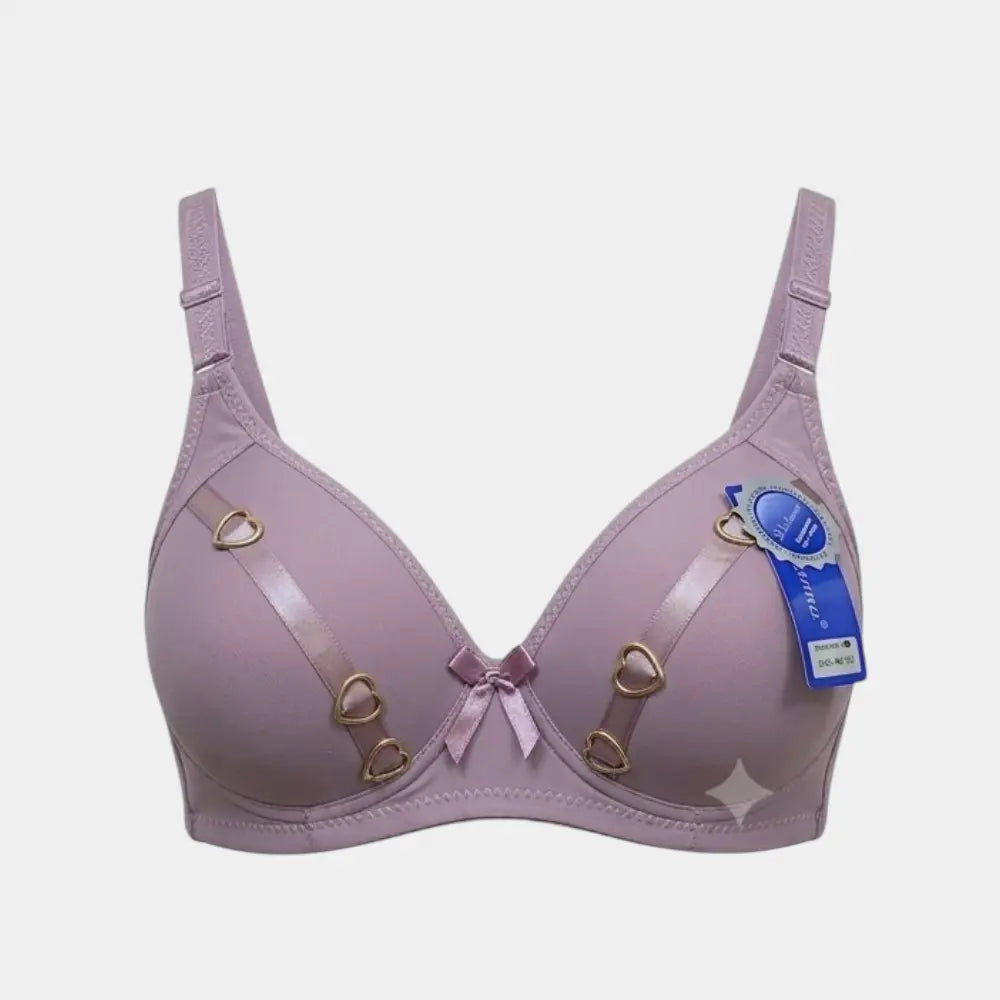 Premium Padded Bra with Big Cup & Heart Ring Details - Size 46/105