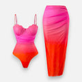 Custom Ombré Mesh Swimming Dress