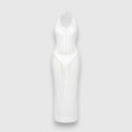 White Crochet Halter Neck Swim Dress – Women's Swimming Dress