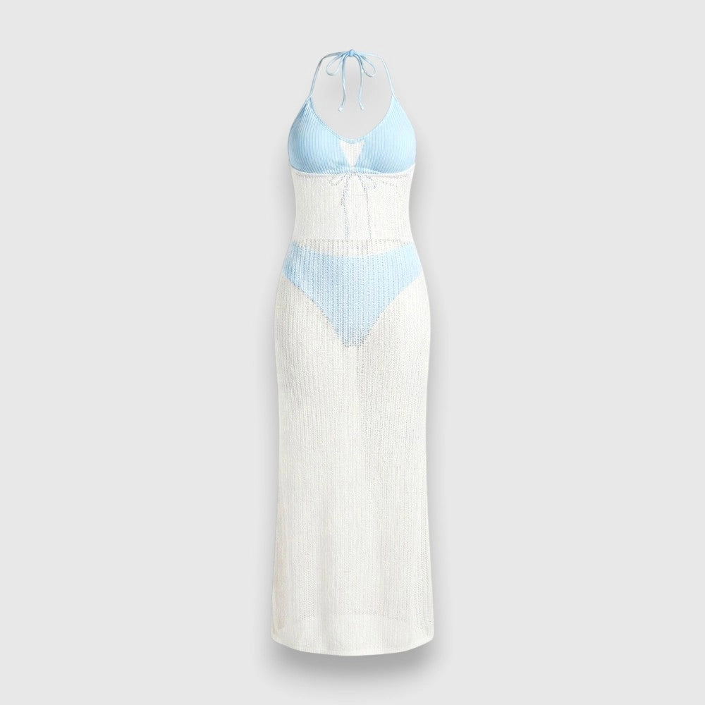 Light Blue & White Two-Piece Swim Set – Size 3XL