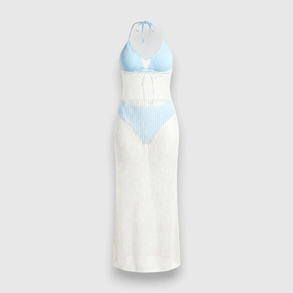 Light Blue & White Two-Piece Swim Set – Size 3XL
