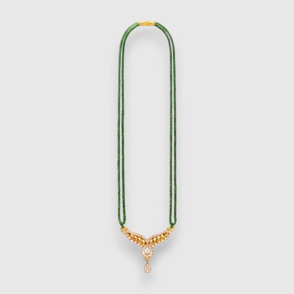 Modern Gold & Emerald Bead Mangalsutra