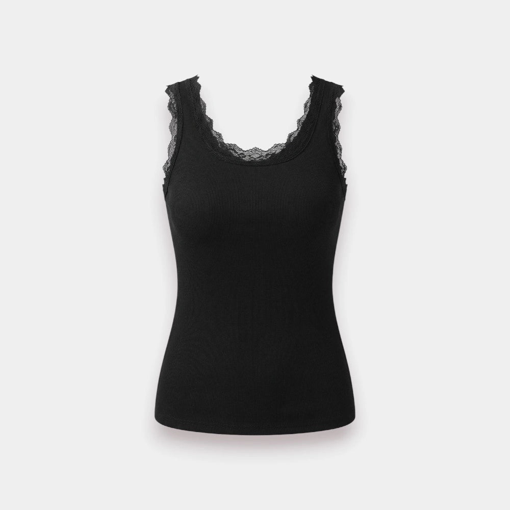 Elegant Lace-Trim Camisole Tank Top - Women's Innerwear