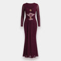 Wine Glitter-Infused Bodycon Dress – Sizes S to XL