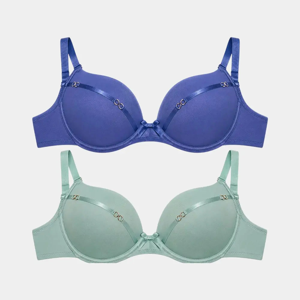 Premium Double Push-Up Bra with Elegant Ring Details – Size 34/75