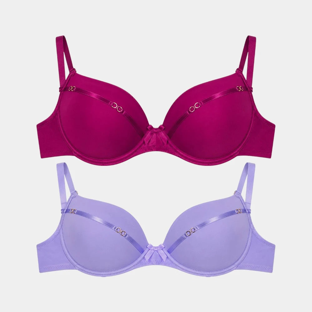Premium Double Push-Up Bra with Elegant Ring Details – Size 35/85