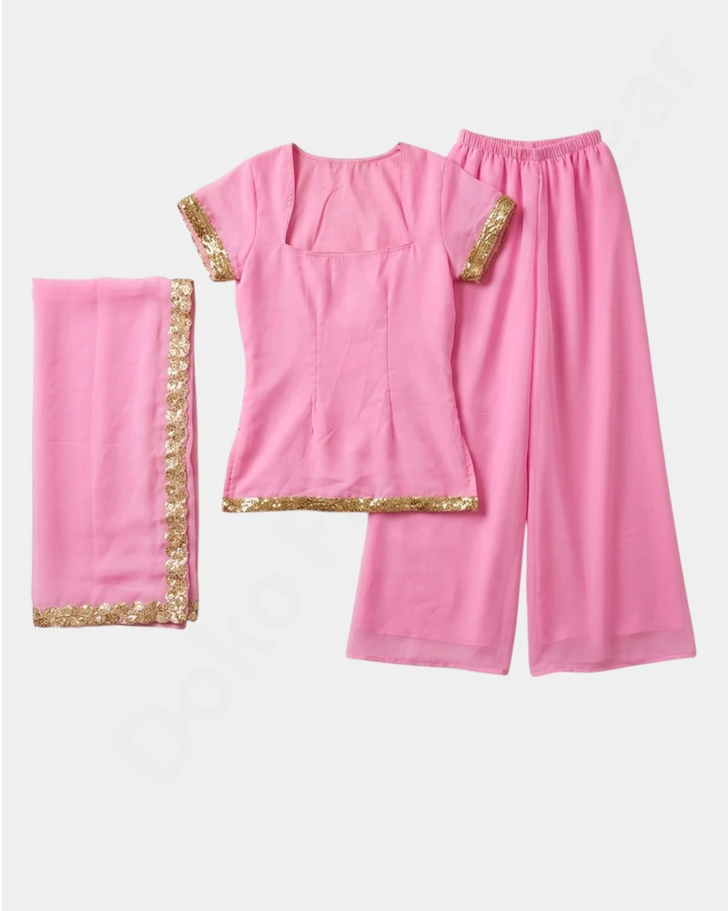 90’s Elegant Women’s Kurti Sharara Suit - Qatar