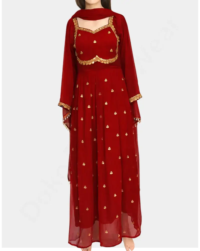 Anarkali Kurthi Gown - Traditional Frock-Style Ladies Kurthi