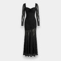 Women's Black Lace Long Bodycon Dress – Corset Style Party & Boho Gown