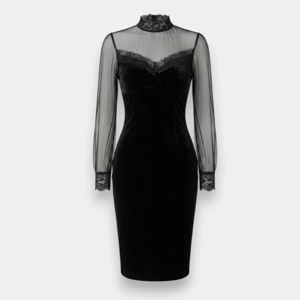 Women's Elegant Velvet Bodycon Mini Dress