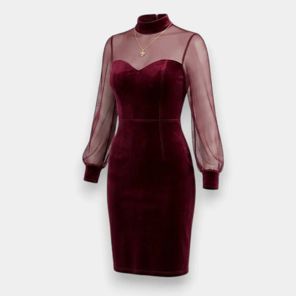 Women's Elegant Velvet Bodycon Mini Dress