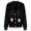 Ladies Sweater Knit V-neck Pineapple Button Cardigan Jackets & Hoodies