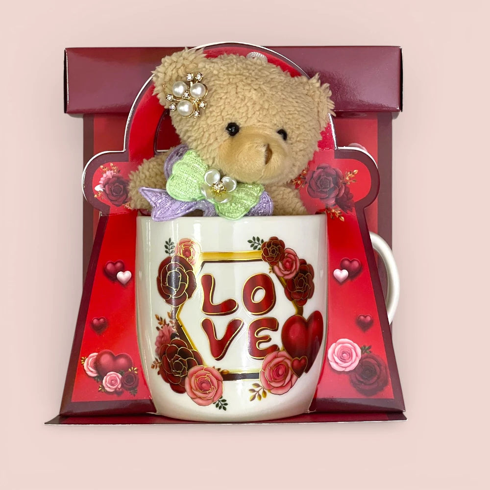 Cup With Teddy - Gift Set Qatar | Mug & Plush Toy Combo