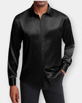 Full Sleeve Luxurious Silk Shirt Color - Black