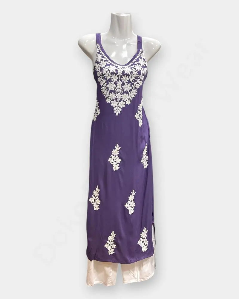 Spagethi 2 pcs set kurthi for summer Color-Purple color