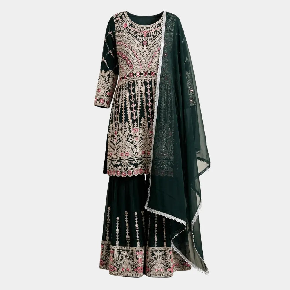 Half Gown Sharara Set – Elegant Party Wear for Women