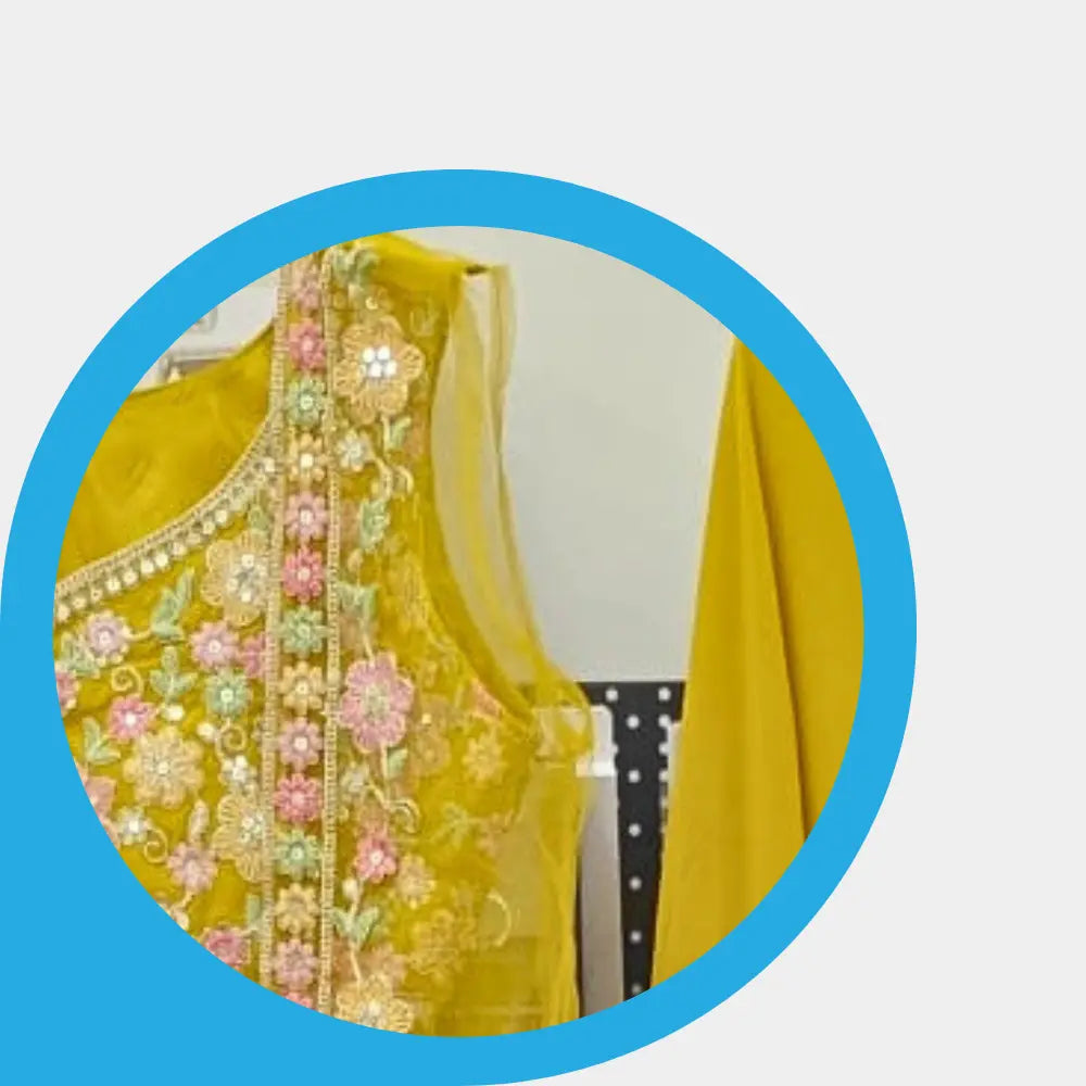 Sharara Set – Festive Ladies Ethnic Wear - Size XL - Yellow Color