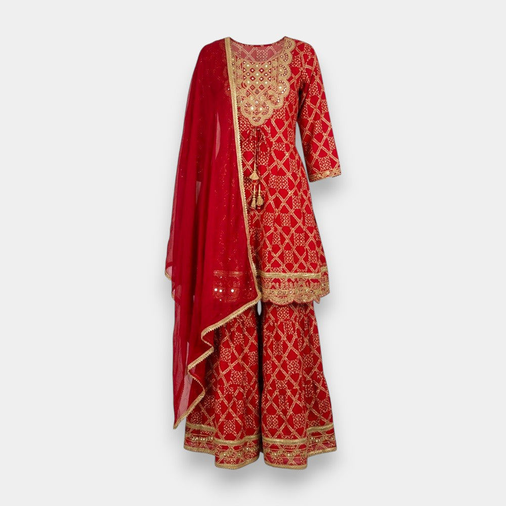 Gown Kurtha Gharara 3-Piece Set – Ladies Kurthi