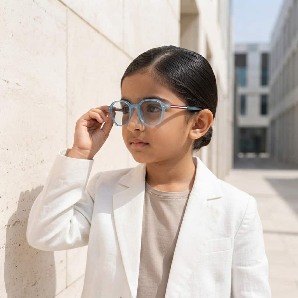 Blue Square Frame Kids' Photochromic Sunglasses UV400 – Boys & Girls Eyewear