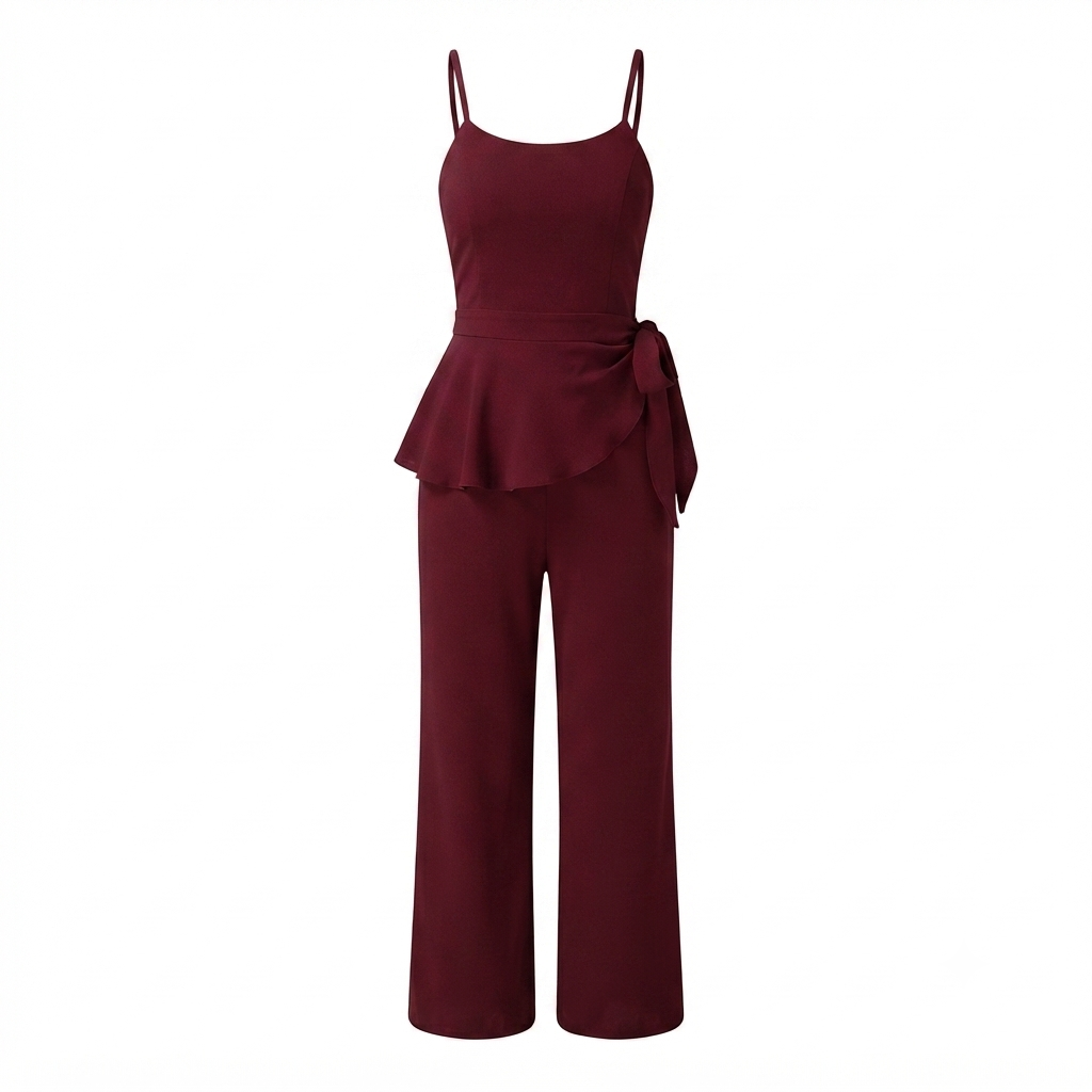 Versatile 4-in-1 Convertible Neckline Jumpsuit - Size XS to M