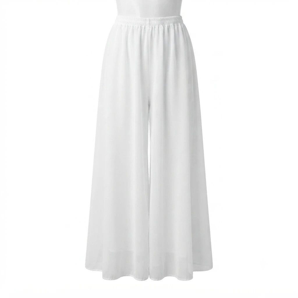 White Flowy Sharara Palazzo - Size XS to M