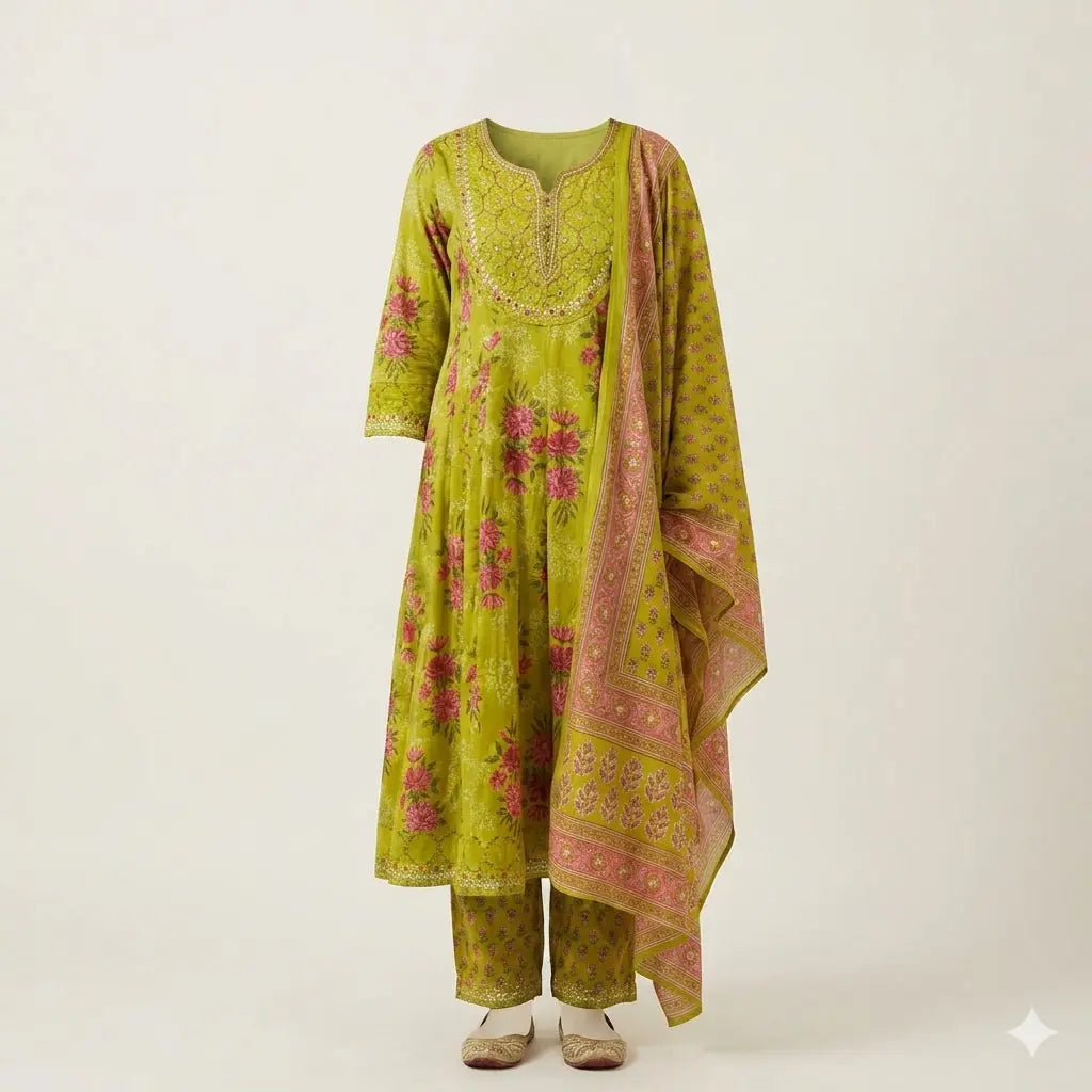 Gown Kurta Set for Party Wear – Ladies Ethnic Dress Size 44