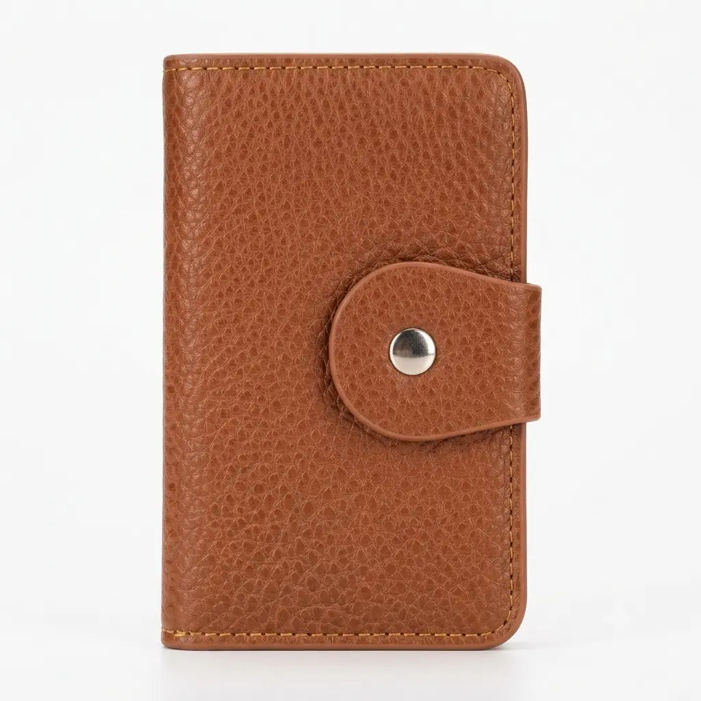 Pebbled Leather Multi-Slot Card Wallet