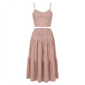 Textured Ruffled Crop Top and Midi Skirt Set - Size S to L