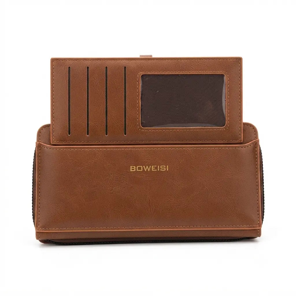Premium Multi-Compartment Unisex Leather Zip-Around Wallet