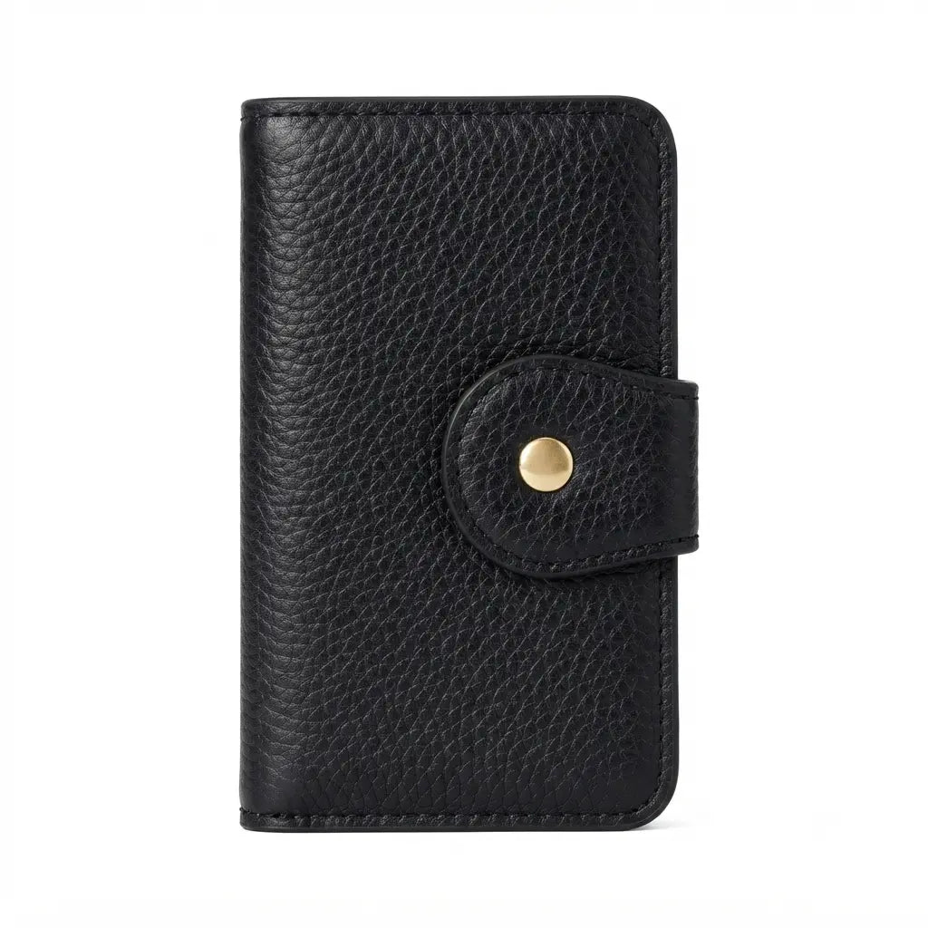 Pebbled Leather Multi-Slot Card Wallet
