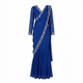 Gown Saree Ready To Wear- Georgette Fabric Embroidery Work