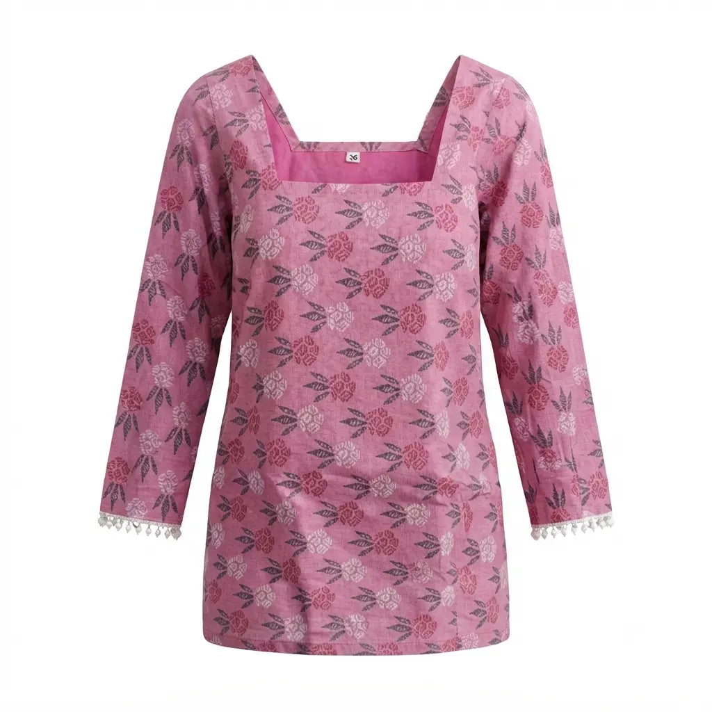 Dhaka Short Pink Kurthi – Ladies Kurthi