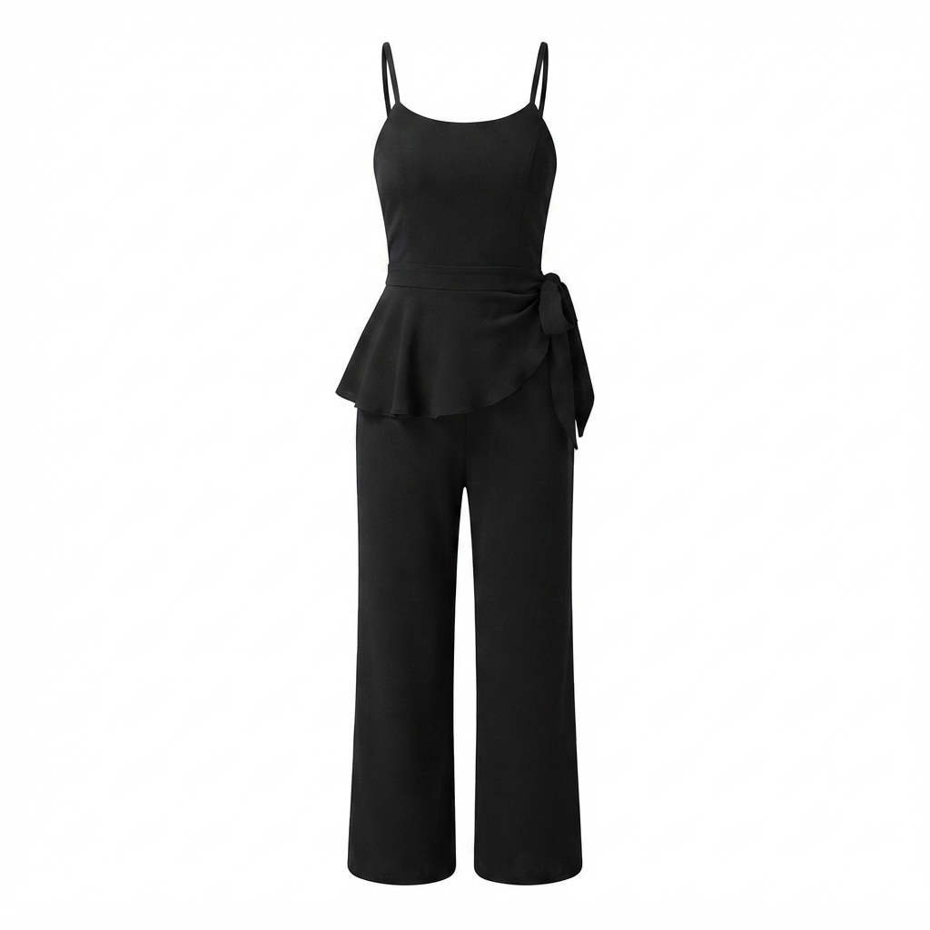 Versatile 4-in-1 Convertible Neckline Jumpsuit - Size XS to M