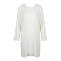 Elegant White Sequin Dress with Black Bow – Size 2XL to 3XL