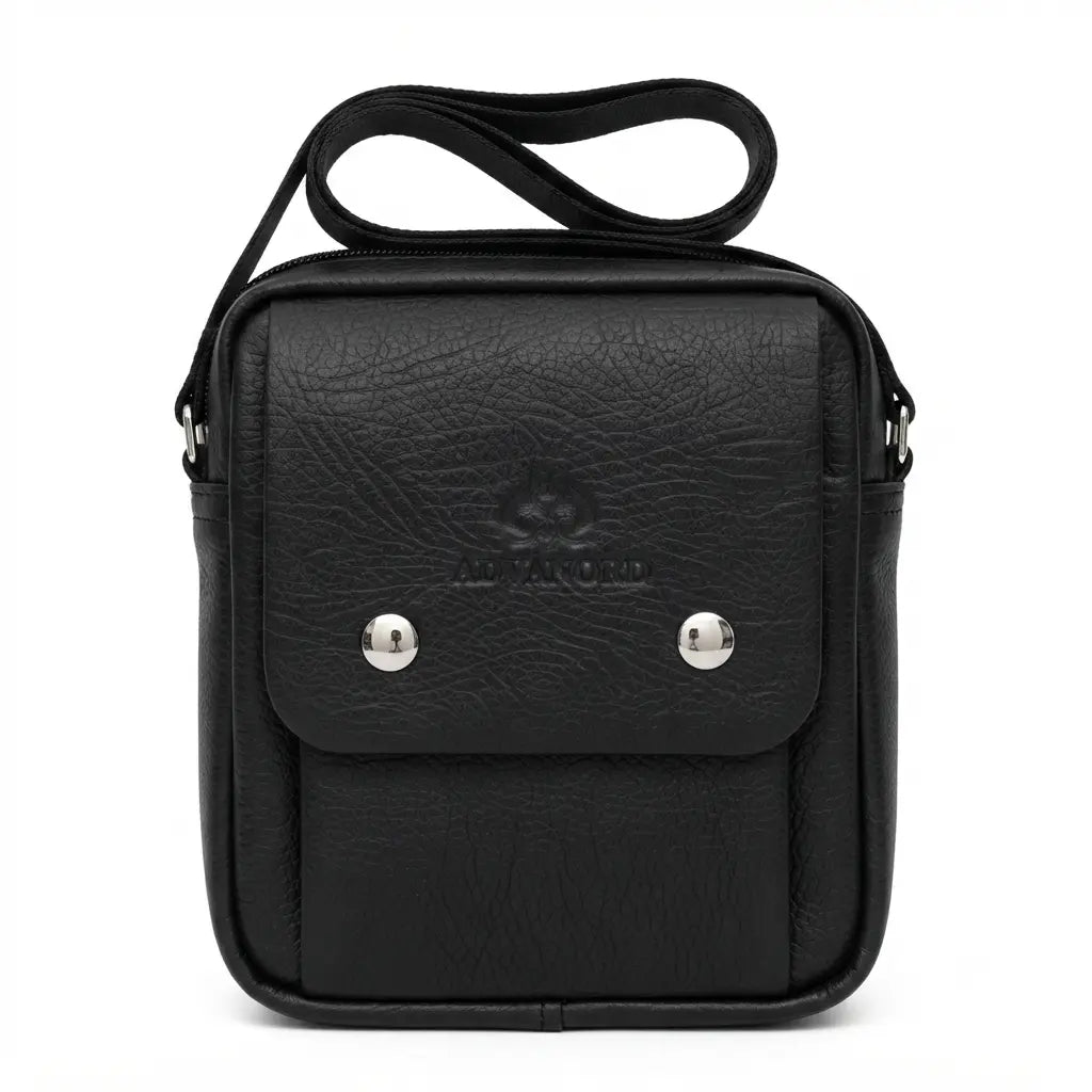 Men's Faux Leather Messenger Bag