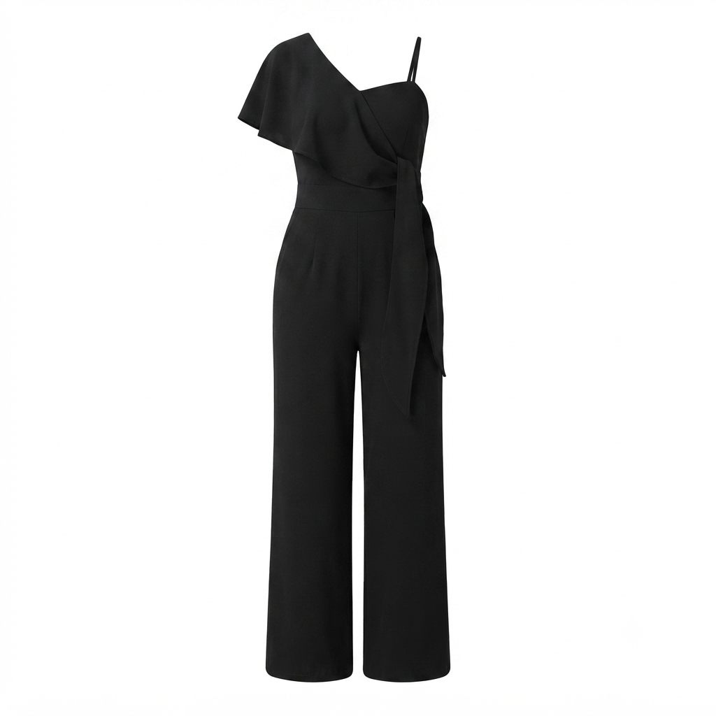 Versatile 4-in-1 Convertible Neckline Jumpsuit - Size XS to M