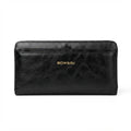 BOWEISI Black Zippered Long Unisex Wallet