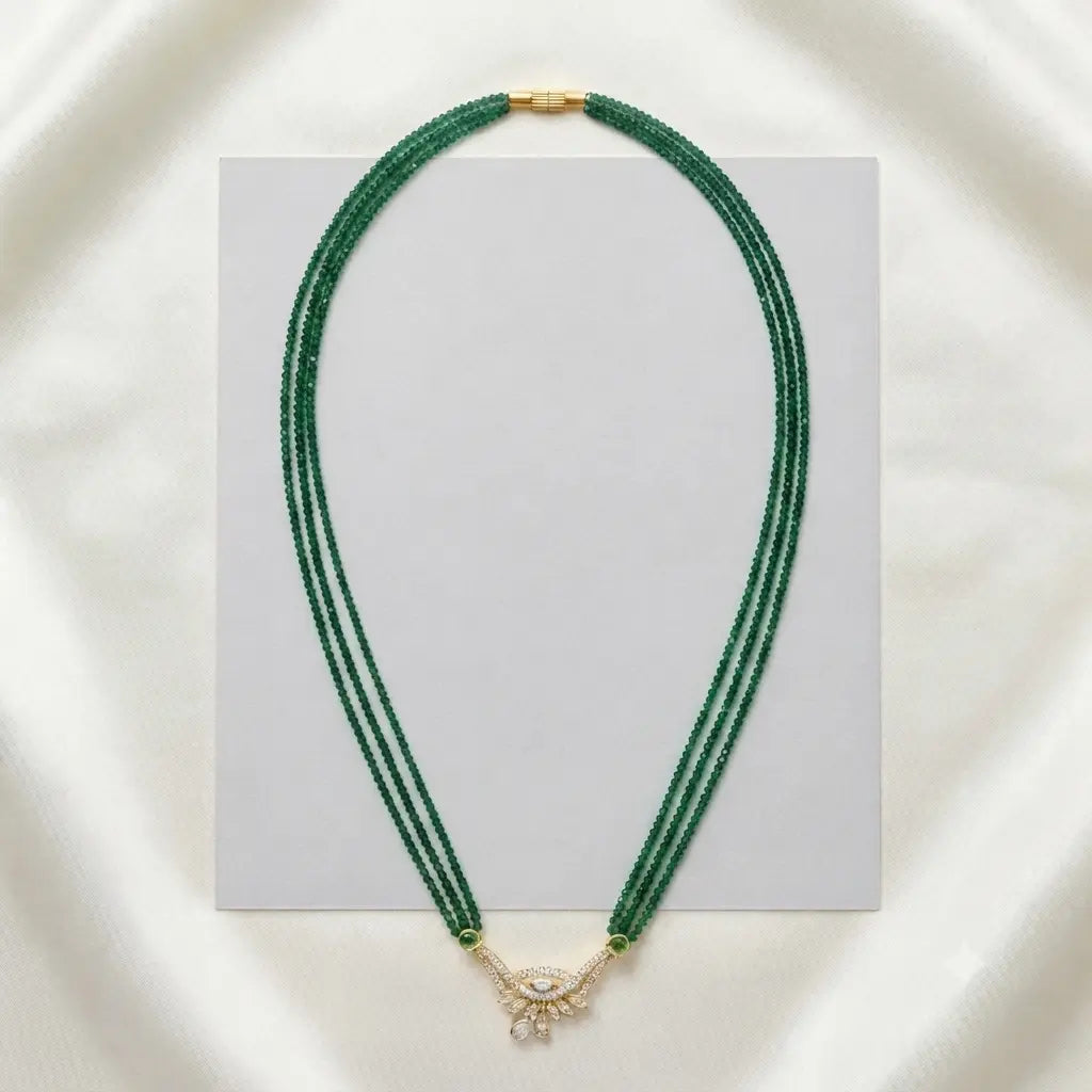Classic Multi-Strand Green Bead Mangalsutra