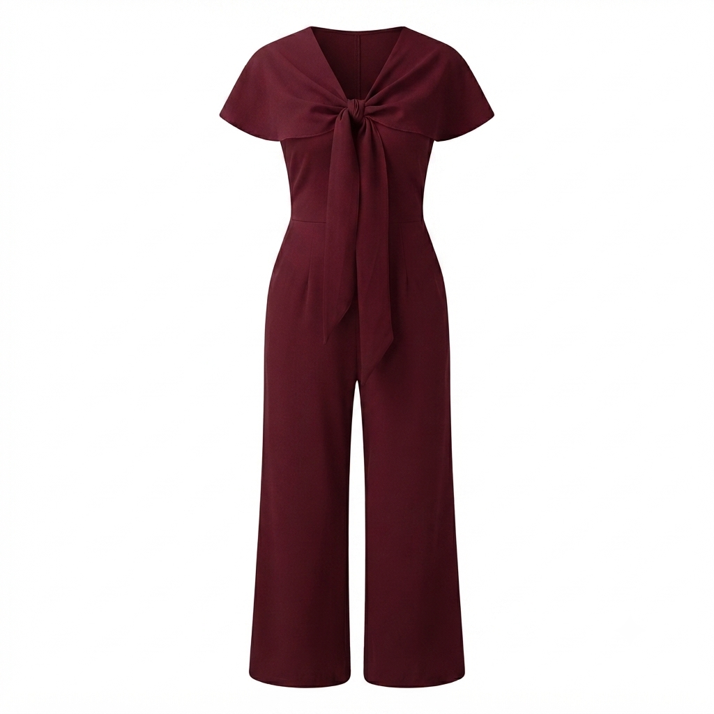 Versatile 4-in-1 Convertible Neckline Jumpsuit - Size XS to M