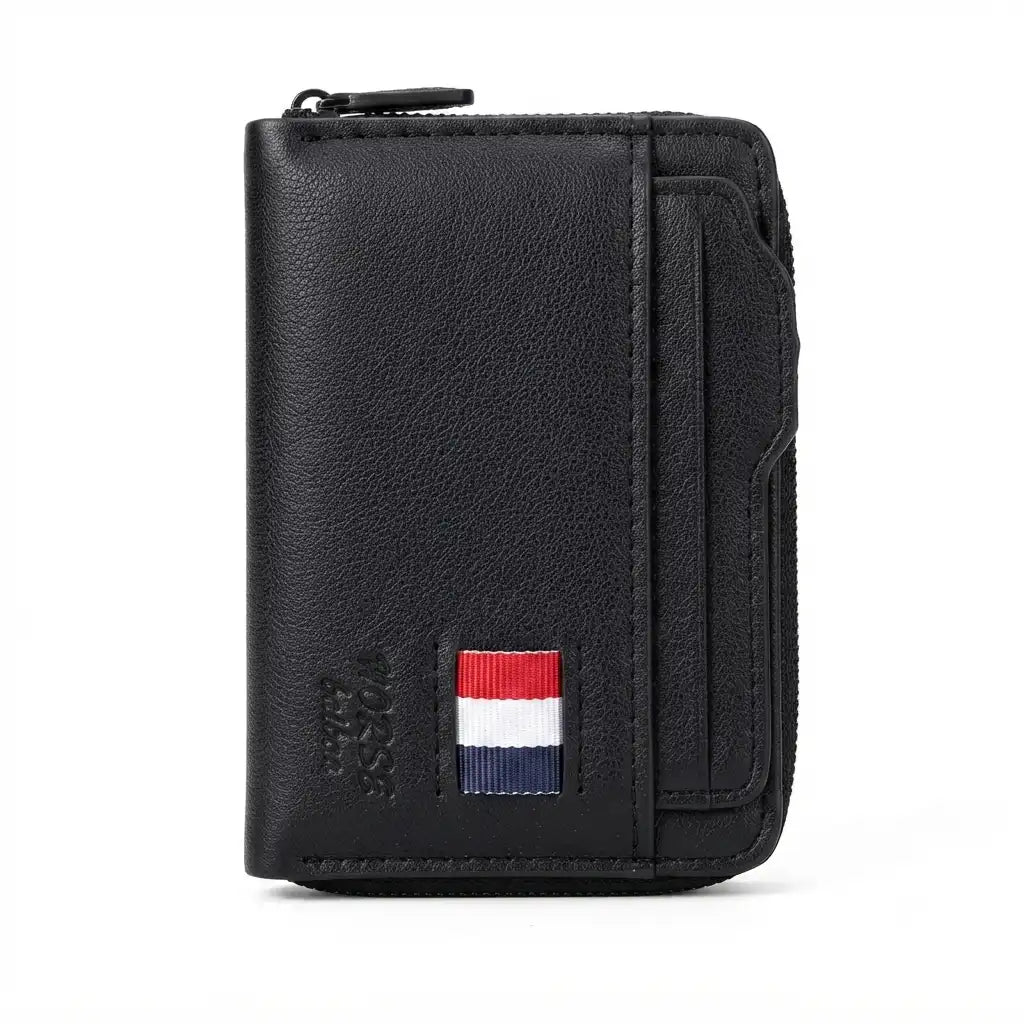 Leather Zip-Around Accordion Card Holder