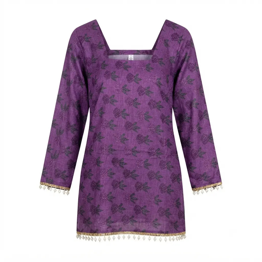Dhaka Short Purple Kurthi – Ladies Kurthi