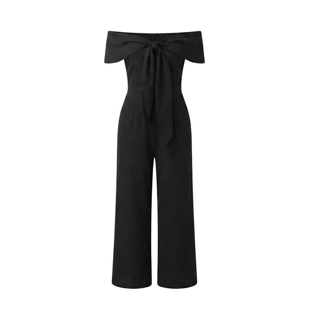 Versatile 4-in-1 Convertible Neckline Jumpsuit - Size XS to M