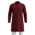 Men's Maroon Chikankari Kurta Pyjama Set