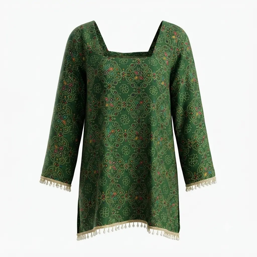 Charms Short Green & Mix Color Kurthi – Ladies Kurthi - Size 40